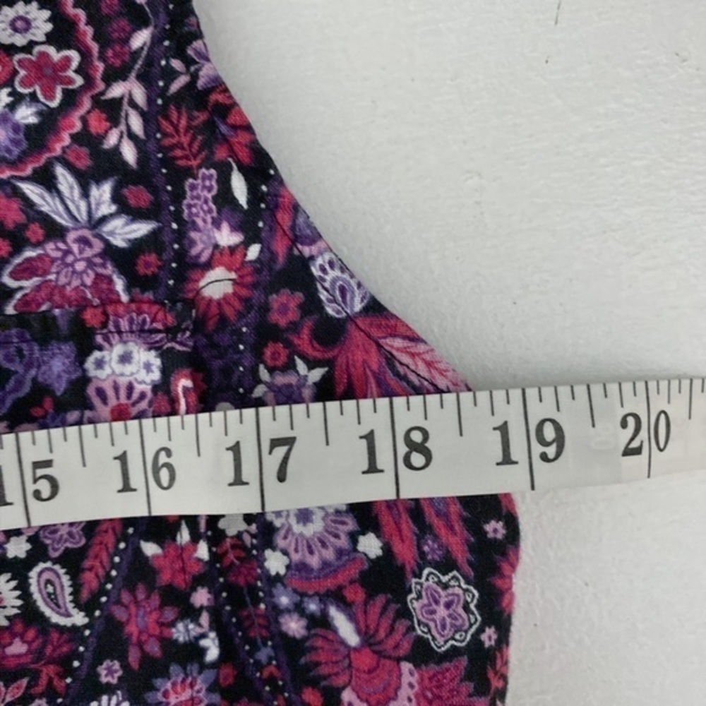 Charter Club Paisley Print Sleeveless linen Button Down blouse - Picture 7 of 9